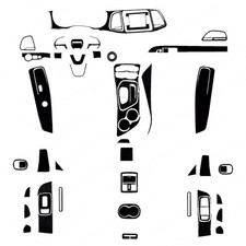 64pcs Glossy Piano Black Kit Full Interior Trim Cover For Dodge Challenger 2015