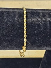 18 kt Gold Filled 4mm Rope Bracelet Chain 7" Lobster Clasp