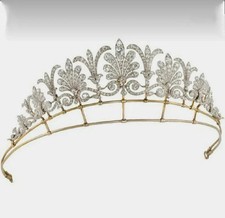 Late Victorian Rose Cut 10.4ct Diamond 10K Yellow Gold Over Wedding Tiaras/Crown