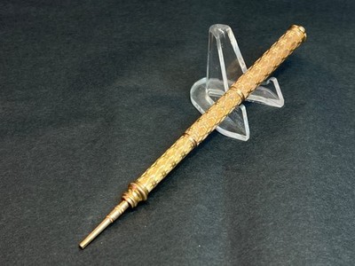 19c. L.W.F.&co Chatelain Rolled Gold Propelling Telescopic Pencil Diamond Lozene