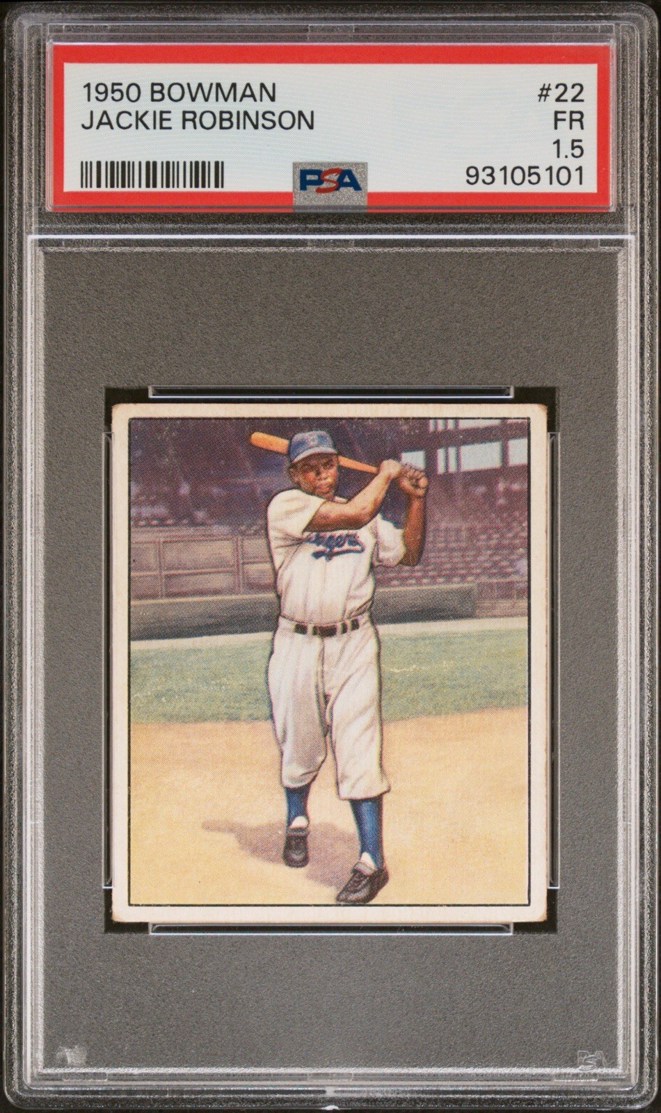 1950 bowman jackie robinson PSA 1.5 MBA Gold view 2