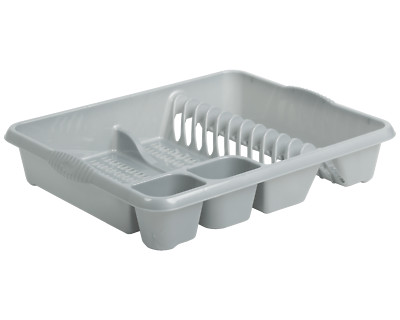 Großer Abtropfständer Wäschekorb/Tablett starke Küchenspüle - Silber