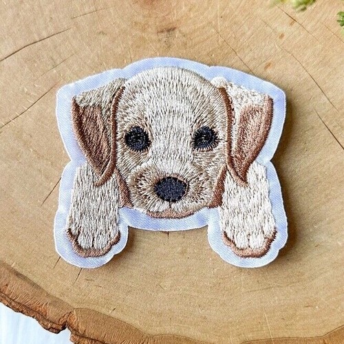 Iron On Embroidery Patch Puppy Lab Frenchie Corgie Husky Dog Head Portrait - Picture 4 of 21