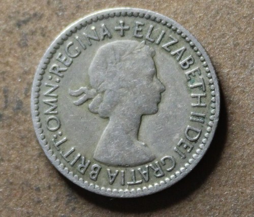 * 1953 SIXPENCE ENGLISH NICE TONING CIRCULATED WORN #ACE61 - Picture 2 of 6