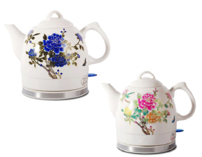 Ceramic Electric Kettle Peony Electric Ceramic Kettle 2-tone