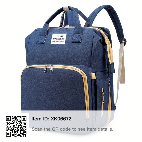 Folding Mommy Bag, Lightweight Portable Folding Large-capacity Backpack Blue
