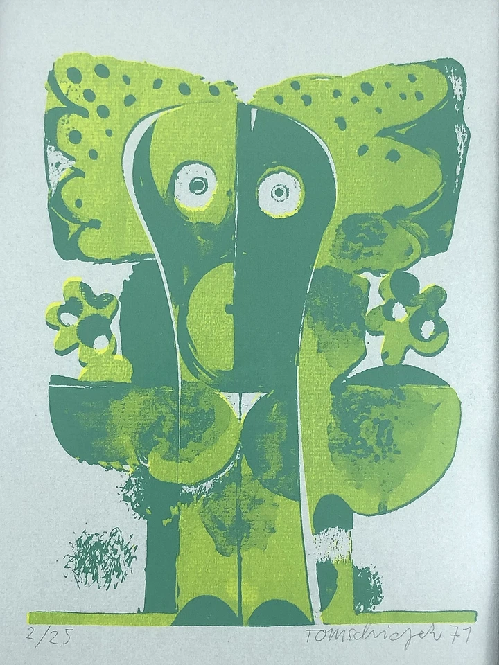 Bild Siebdruck Peter Tomschiczek signiert dat. 1971 modern abstrakt Bad Aibling - Bild 3 von 4