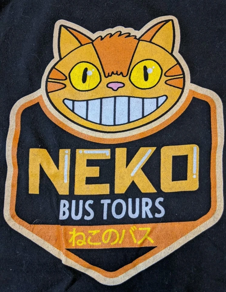 Camisa Negra My Neighbor Totoro Cat Bus M Anime Studio Ghibli Nekobus Tours Rara Foto 2 de 4