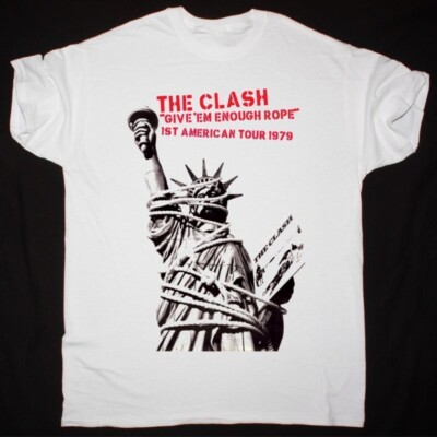 THE CLASH GIVE EM ENOUGH ROPE TOUR 1979 WHITE T-Shirt