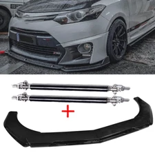 Front Bumper Lip Splitter Spoiler For Toyota Camry SE XSE Glossy Black Body