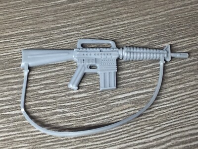 1990 GI JOE SKYDIVE v1 RIFLE Hasbro Original Part Gray Machine Gun