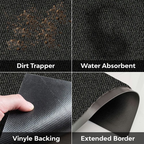 GROSSE GRAUE SCHWERLASTBARRIERE MATTE TÜREINGANG RUTSCHFEST SCHMUTZTRAPPER BODENTEPPICHE  - Bild 2 von 12