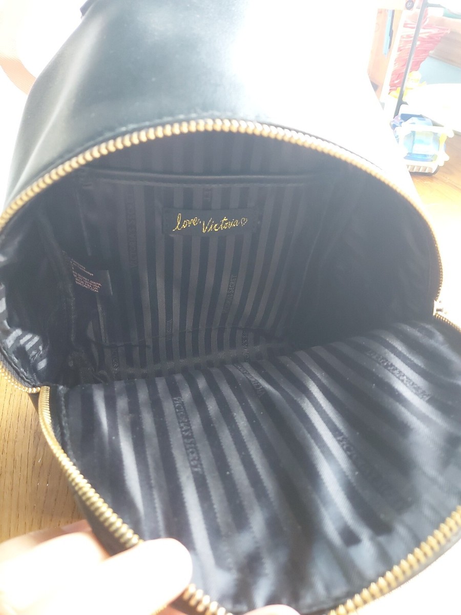 Victoria\'s Secret Black Quilted Backpack with Multicolored Studs Victoria Secret Black Rainbow Studded Mini Backpack Quilted  main image 4