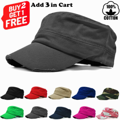 #ad Summer Cap Army Hat Cadet Castro Military Patrol Baseball Vintage Cotton Caps $12.06