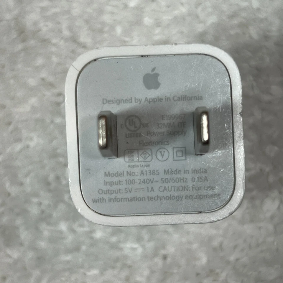 OEM Genuine Original Apple 5W USB Wall Charger Power ADAPTER Cube A1385 - Image 3 of 3