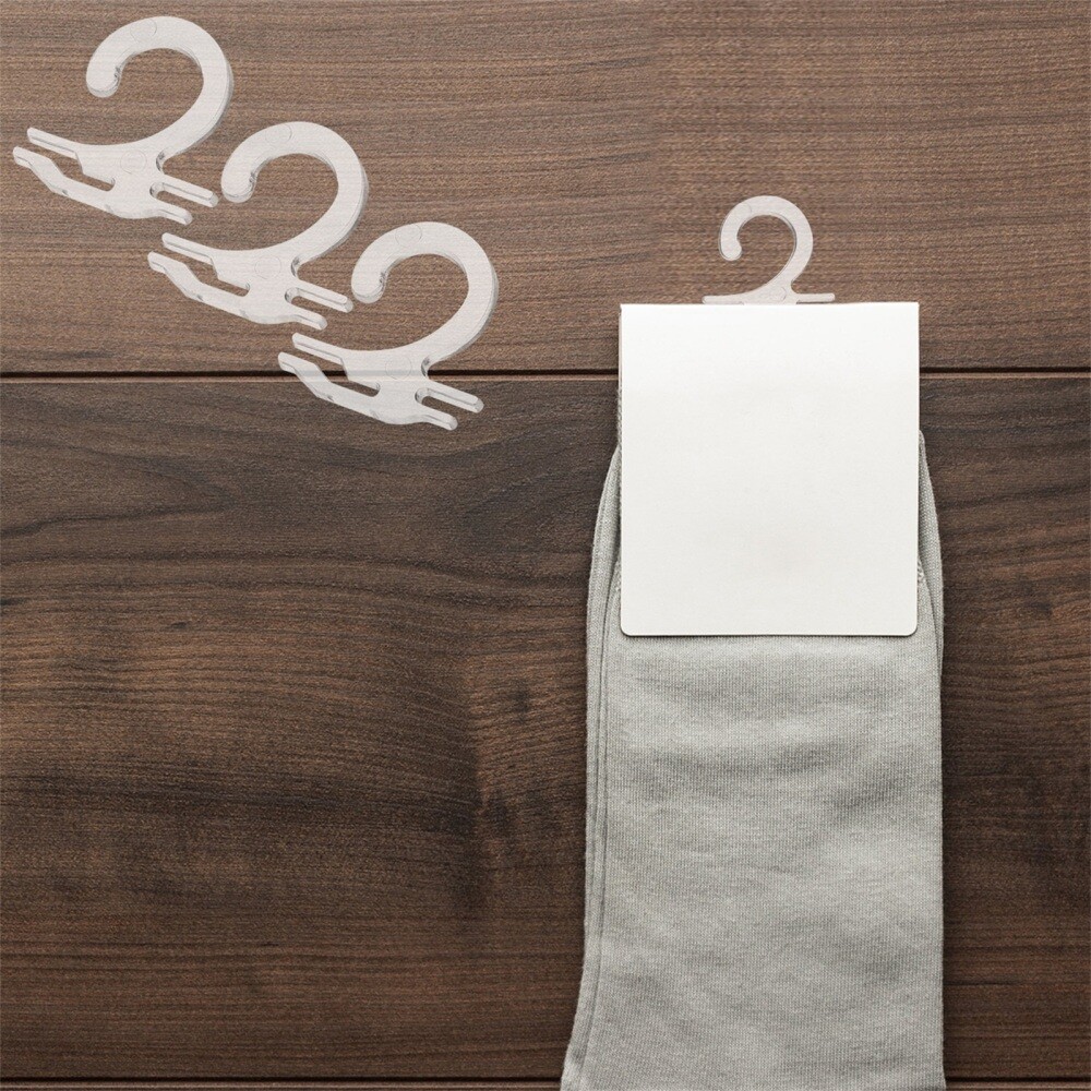 300 Pcs Plastic Sock Hangers Wall Hooks for Stockings Black Tabs Coat
