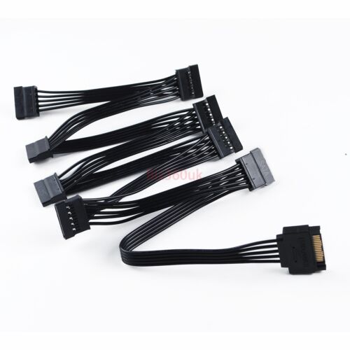 SATA Power 15 Pin 1 Male To 5/8/10/ Female Splitter Hard Drive Cable for HDD SSD - Picture 14 of 49