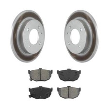 For Hyundai Elantra Tiburon Rear Coated Disc Brake Rotor & Semi-Metallic Pad Kit