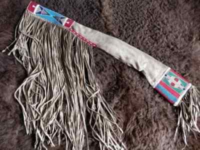 Indian Beaded Native American Rifle Scabbard Sioux Style Suede Leather Gun Cover