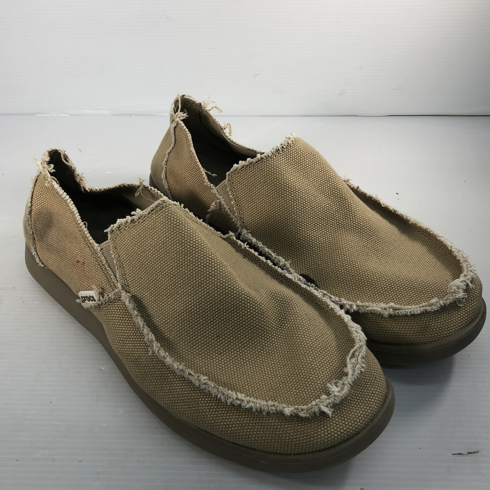 Crocs 10128 Santa Cruz Tan Canvas Slip 