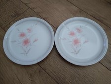 2 x Biltons Pottery Dinner Plates Pink Floral Vintage Retro Spring