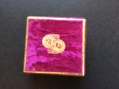 Vtg Jewelry Box John Alden Priscilla Purple Gold Velvet Ring, Cuff links, Brooch