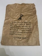 Vintage 1970's National Park Service Brown Paper Litter Bag