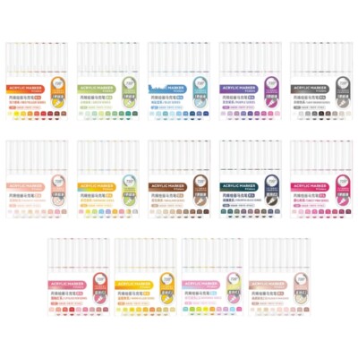 Liquid Acrylic Paint Marker 9 Color Acrylic Paint Pen Brush Marker for Journal