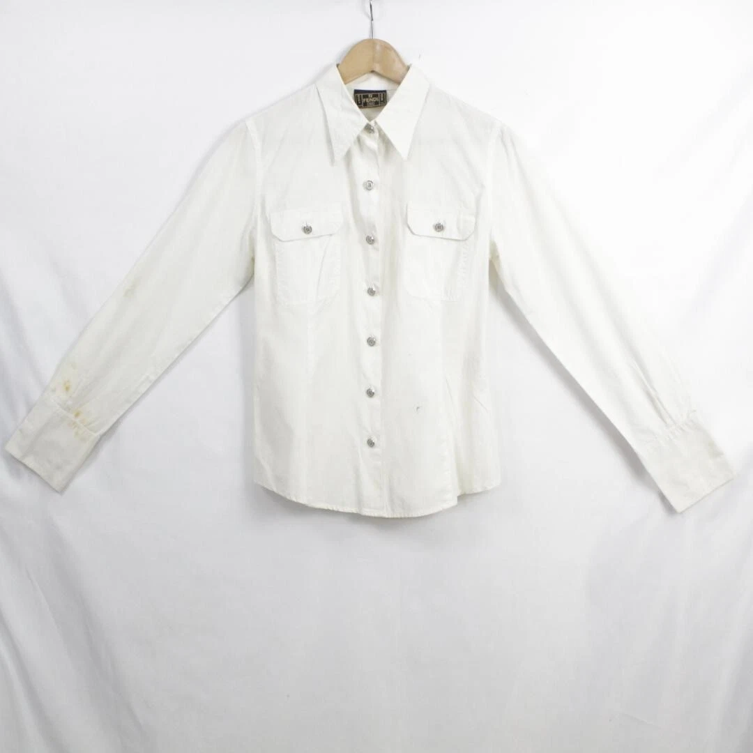Camicia Fendi bianca taglia M da donna eBay