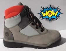 TIMBERLAND KIDS/YOUTH FIELD BOOTS HI 'GREY/RED' A2JJ6