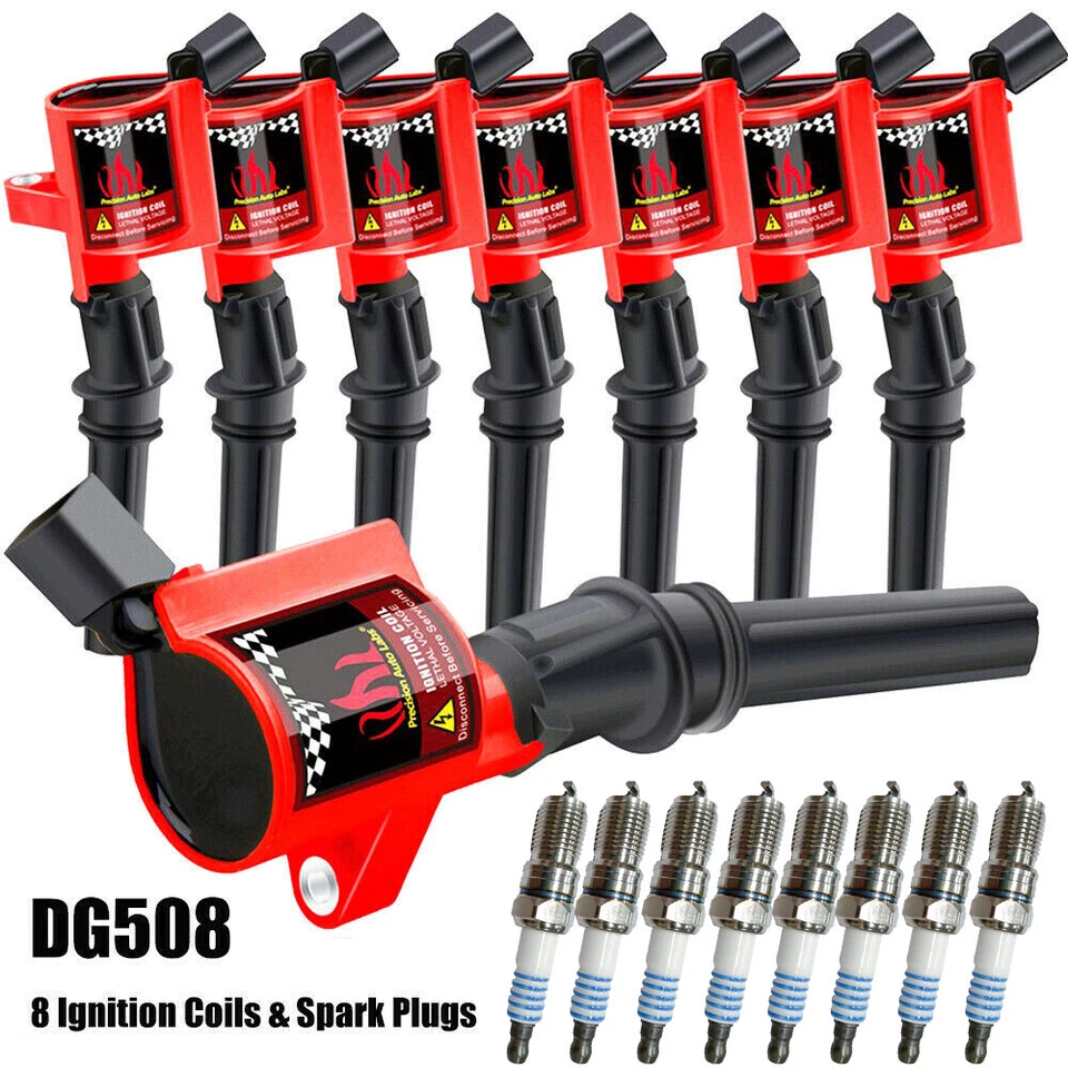 8 bobinas de encendido DG508 y bujía SP479 para Lincoln Town Car 1998-2009 4,6 L V8 Foto 2 de 4