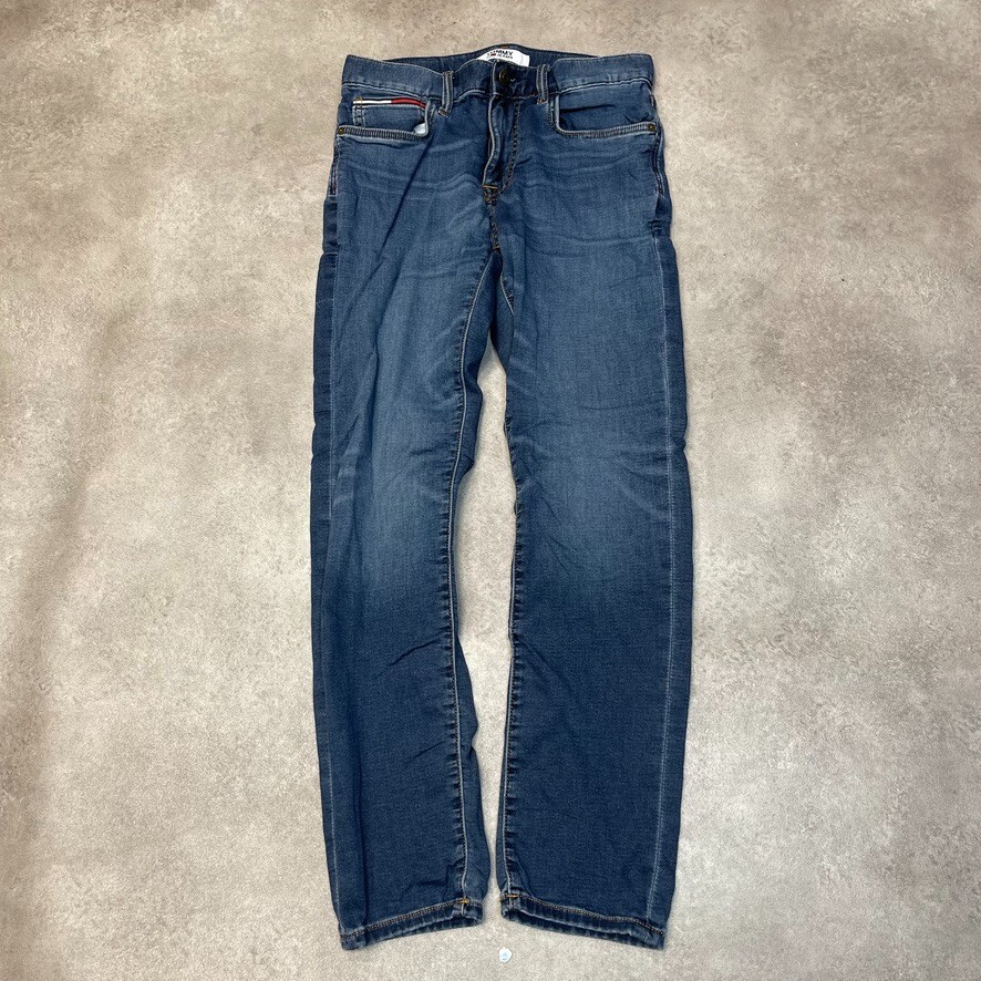 Tommy Hilfiger Jeans Mens 29" Straight Fit Denim Vintage Trousers, Blue