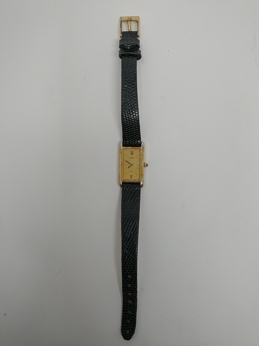 Seiko Lassale Quartz Watch Six Jewel Gold Tone Square Face