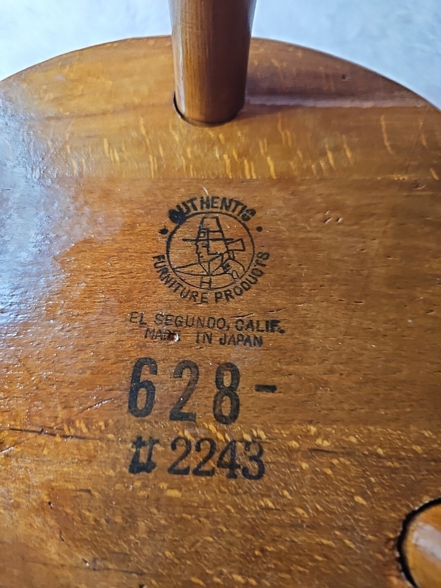 Vintage Wood 3-Legged MILKING STOOL w/Handle El Segundo Made Vintage Wood 3-Legged MILKING STOOL w/Handle El Segundo Made