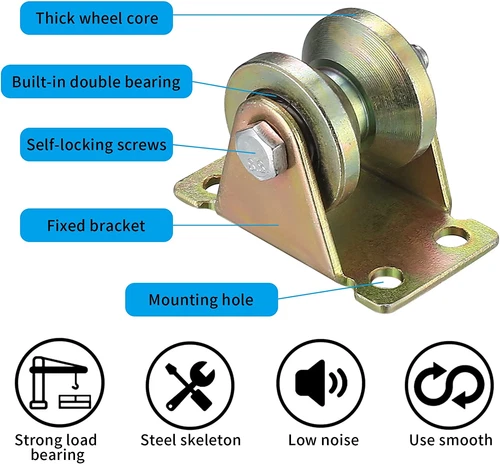 4 Stk Umlenkrollen Für Seile V-Nut Rollenrad Umlenkrolle Hebekran Seilrolle DE - Bild 2 von 11