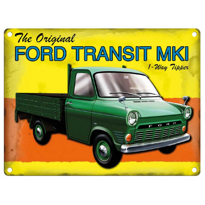 Plaque métal Ford Transit Mk1 finition plane déco de collection