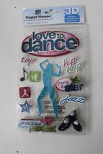 Paper House 3D Love To Dance Stickers Tap Hip Hop Jazz Tap Shoes Stars Scrapbook