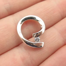 925 Sterling Silver C Z Slide Pendant