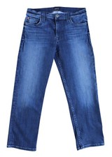  195 Women's HUDSON 'Fallon Crop' Straight Ankle Jeans Dark Blue Canal Size 27