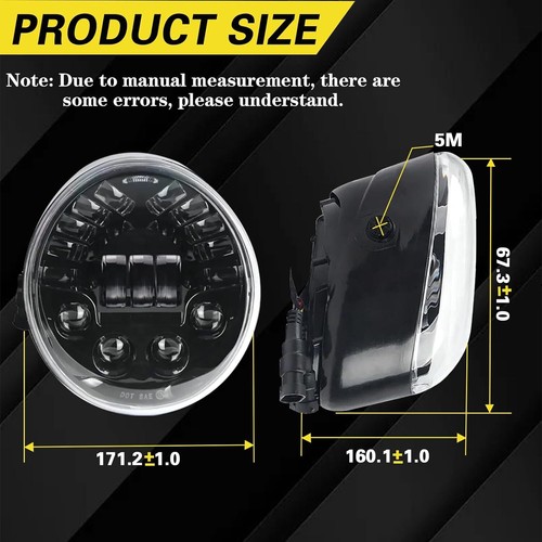 Faros de proyección LED H/L negros para Harley V-Rod VROD VRSC VRSCA VRSCDX - Imagen 4 de 12