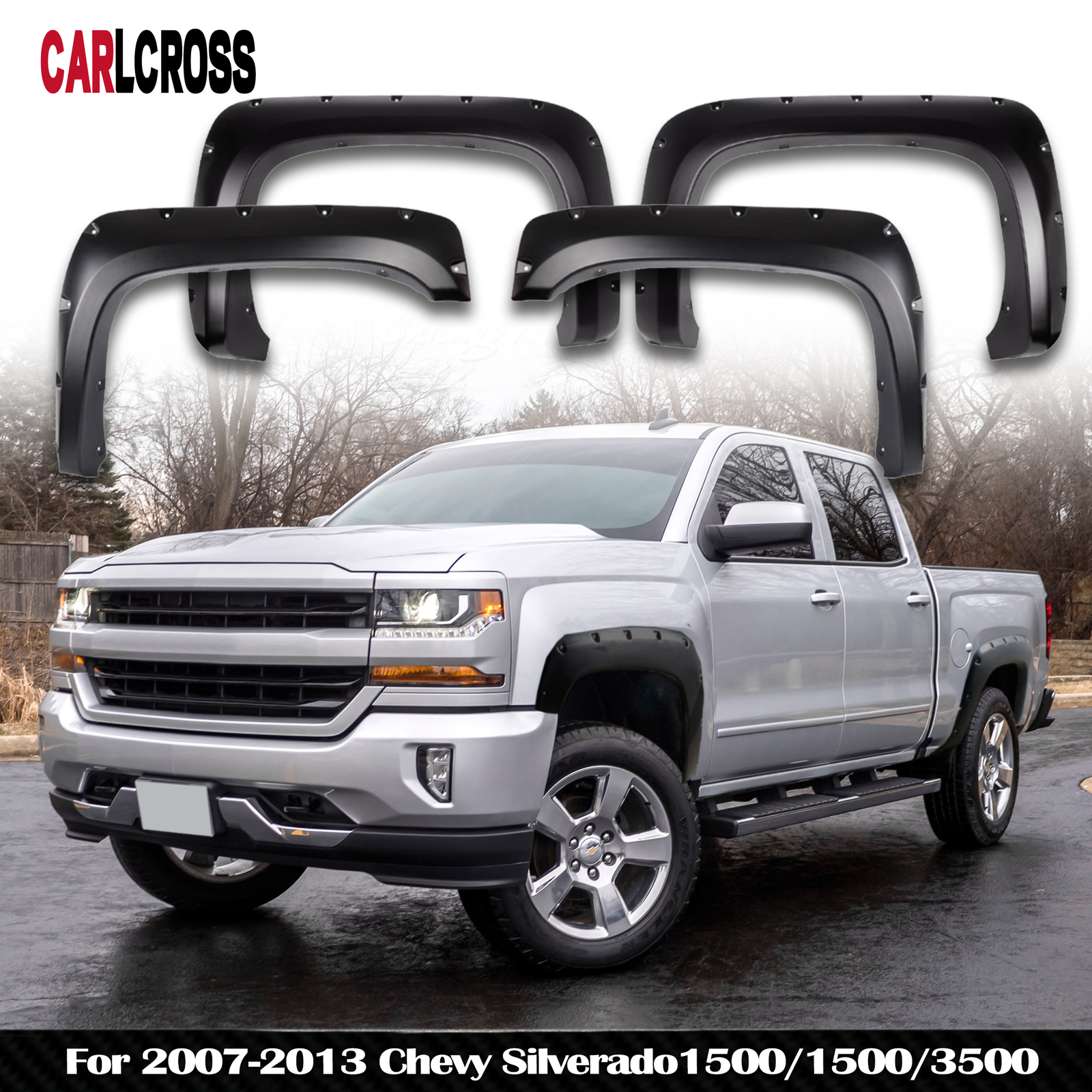 For 2007-2013 Chevy Silverado1500/1500/3500 Bed Style Wheel Fender Flares 4Pcs