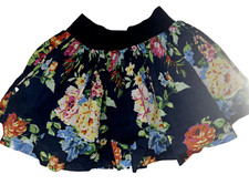 Abercrombie Kids GIRLS Navy Blue Floral Skirt Elastic Waist Lined Short SZ LARGE