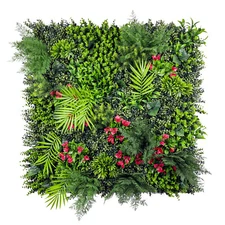 40" Artificial Faux 3D Mix Leaves Wall Panel Fence Screen Home Outdoor Decor #11