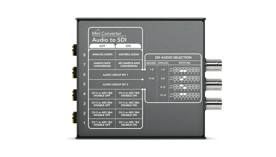 Blackmagic Mini Converter Audio to SDI 2 3G-SDI Analog AES Embedder - Image 3 of 3