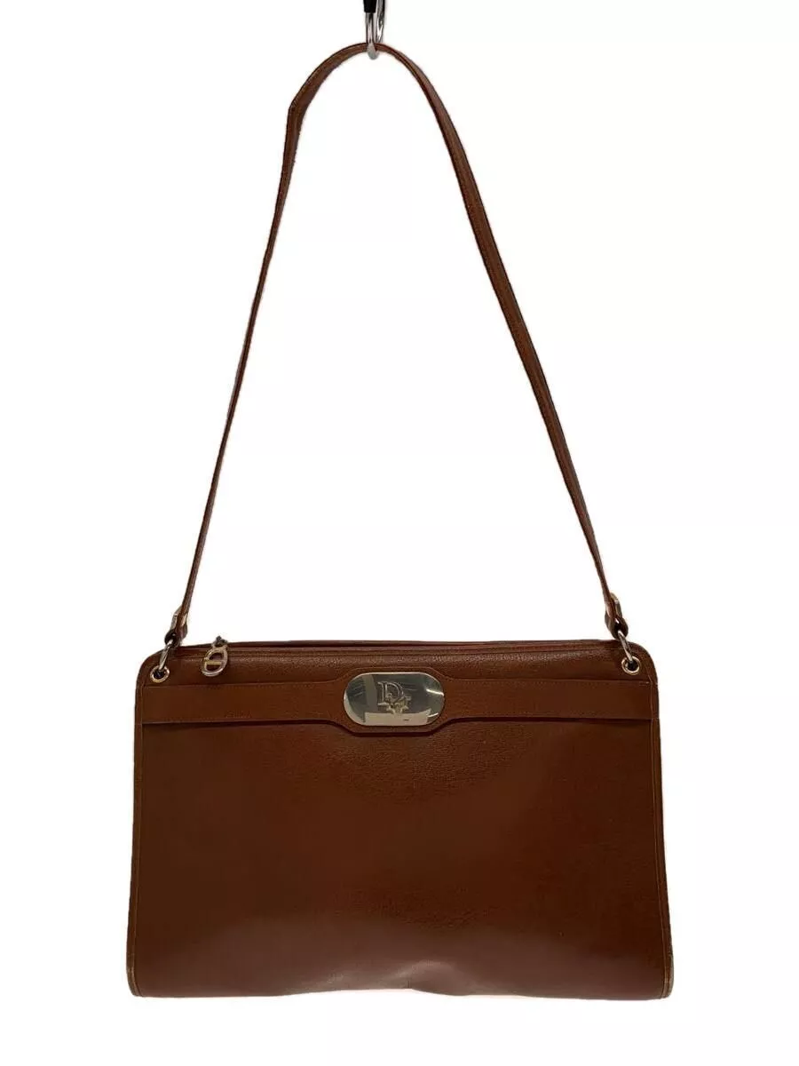 Sac à main Christian Dior Eclair zippé avec moule à l'intérieur années 70 80 cuir occasion