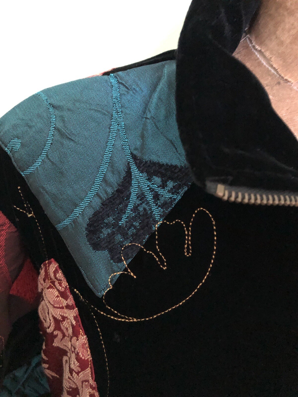 CHICO’S DESIGN JACKET COLORFUL PATCHWORK VELVET E… - image 3