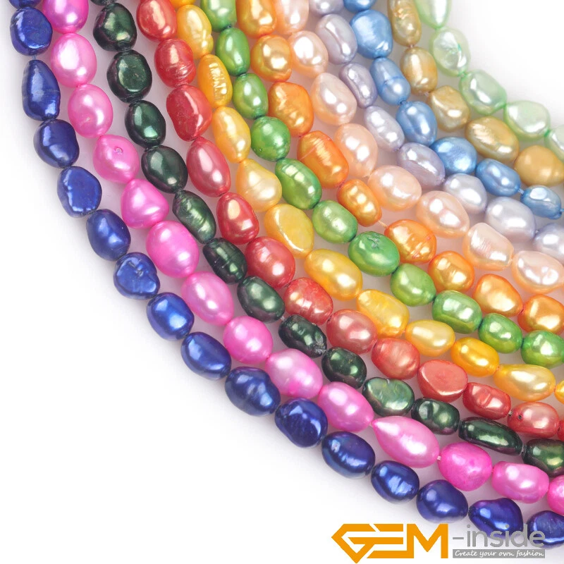 Бусины россыпью из жемчуга произвольной формы 8-9 мм для изготовления ювелирных изделий 15 дюймов разных цветов - Изображение 2 из 4