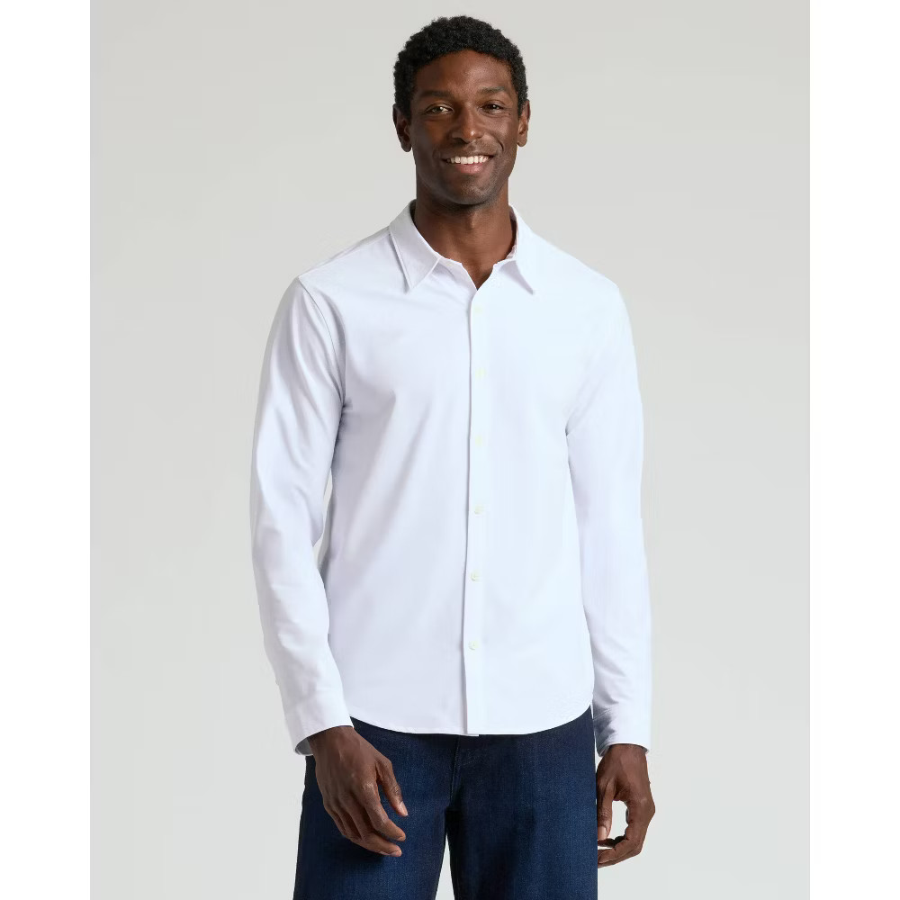 True Classic Mens Stretch Oxford Dress Shirt - White M 2990₽