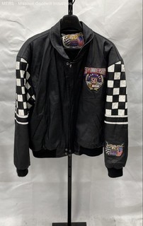 Vintage 90s Jeff Hamilton NASCAR 50th Anniversary Leather Racing Jacket Sz M