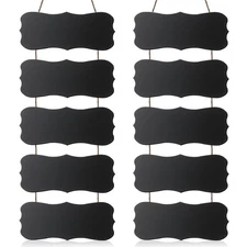 2 Set Double Sided Hanging Chalkboard Signs Rectangle Wooden Erasable Message...